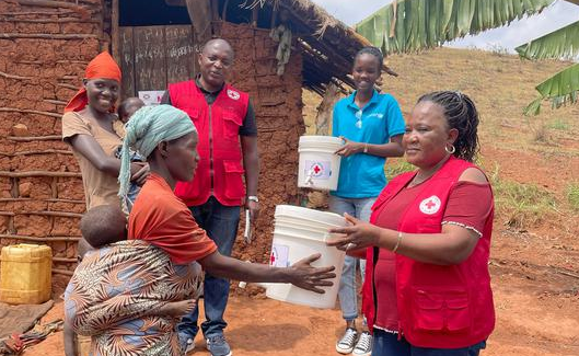 Personal de la Cruz Roja ayudando en África